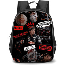 F1 Formula One Max Verstappen Backpack StudentPack - Black and Red Collage