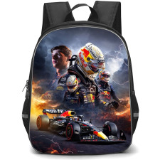 F1 Formula One Max Verstappen Backpack StudentPack - Lightning Background Poster