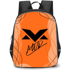 F1 Formula One Max Verstappen Backpack StudentPack - Max Verstappen Logo With Signature On Orange Background