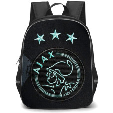 AFC Ajax Backpack StudentPack - Ajax Logo 3 Stars Black and Blue Background