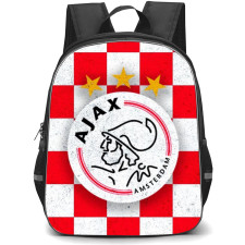 AFC Ajax Backpack StudentPack - Ajax Logo 3 Stars White and Red Background