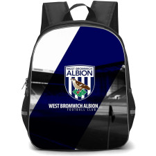 West Bromwich Albion F.C. Backpack StudentPack - West Bromwich Albion F.C. Logo On Blue Stripe Grayscale Background