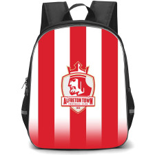 National League North Alfreton Town Backpack School Bag StudentPack - Large Logo In Red And White Stripe Background