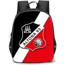 Altona 93 Football Club Backpack School Bag StudentPack - Logo In Black White And Red Background
