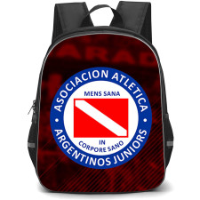 Asociacion Atletica Argentinos Juniors Backpack School Bag StudentPack - Asociacion Atletica Argentinos Juniors Stadium With Logo Diagonal Stripe Red Effect