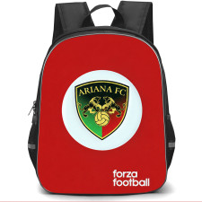Ariana FC Backpack School Bag StudentPack - Ariana FC Logo On White Round Red Background Football Club
