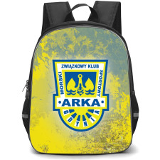 Arka Gdynia Backpack School Bag StudentPack - Logo In Yellow And Gray Grunge Background