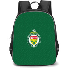 Ashford United Football Club Backpack School Bag StudentPack - Ashford United Football Club Logo with Green Background
