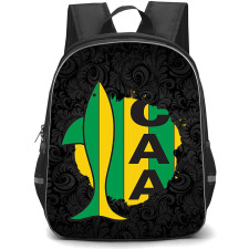 Club Atletico Aldosivi Backpack School Bag StudentPack - Club Atletico Aldosivi Floral Pattern Background With Logo Splash Green Effect