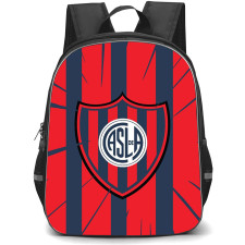 Club Atletico San Lorenzo de Almagro Backpack School Bag StudentPack - Club Atletico San Lorenzo de Almagro Logo Color Effect Background