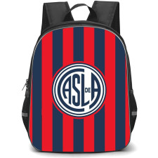 Club Atletico San Lorenzo de Almagro Backpack School Bag StudentPack - Club Atletico San Lorenzo de Almagro Logo Vertical Stripe Red Effect