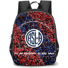 Club Atletico San Lorenzo de Almagro Backpack School Bag StudentPack - Club Atletico San Lorenzo de Almagro Stadium Crowd of Fans with Logo Diagonal Stripe