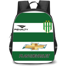 Club Atletico Banfield Backpack School Bag StudentPack - Club Atletico Banfield with Logo Horizontal Stripe Green Effect