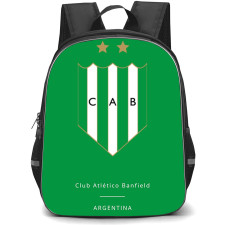Club Atletico Banfield Backpack School Bag StudentPack - Club Atletico Banfield Argentina Logo with Green Background Effect