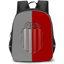 Club Atletico Barracas Central Backpack School Bag StudentPack - Club Atletico Barracas Central Logo with Vertical Red and Grey Effect