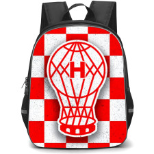 Club Atletico Huracan Backpack School Bag StudentPack - Club Atletico Huracan Logo with Red Checker Pattern Effect