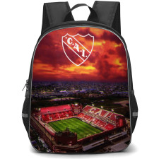 Club Atletico Independiente Backpack School Bag StudentPack - Club Atletico Independiente Stadium View with Logo Sunset Sky Red Effect