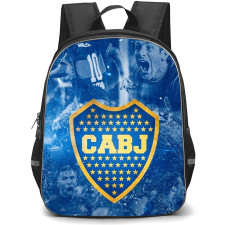 Club Atletico Boca Juniors Backpack School Bag StudentPack - Club Atletico Boca Juniors Players with Logo Blue Effect