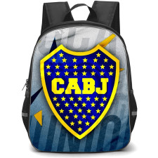 Club Atletico Boca Juniors Backpack School Bag StudentPack - Club Atletico Boca Juniors Logo with Torn Layers of Blue and Yellow Effect