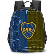 Club Atletico Boca Juniors Backpack School Bag StudentPack - Club Atletico Boca Juniors Stadium with Logo Dual Shade Effect