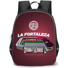 Club Atletico Lanus Backpack School Bag StudentPack - Club Atletico Lanus Stadium with Logo Soft Texture Red Effect