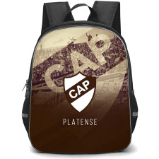 Club Atletico Platense Backpack School Bag StudentPack - Club Atletico Platense Stadium with Logo Diagonal Text Effect
