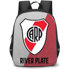 Club Atletico River Plate Backpack School Bag StudentPack - Club Atletico River Plate Players with Logo Diagonal Red Effect