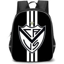 Club Atletico Velez Sarsfield Backpack School Bag StudentPack - Club Atletico Velez Sarsfield Logo with Vertical Stripe Black Background