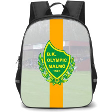 BK Olympic Backpack School Bag StudentPack - BK Olympic Logo On Yellow Stripe Stadium Background Football Club
