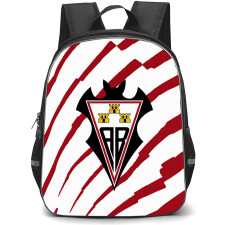 Albacete Balompie Backpack School Bag StudentPack - Albacete Balompie Logo On Red Claw Marks Background Football Club