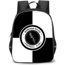 National League Boreham Wood Backpack School Bag StudentPack - Large Logo In Black And White Background