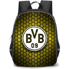 Borussia Dortmund Backpack School Bag StudentPack - Borussia Dortmund Logo On Dark Yellow Honeycomb Background