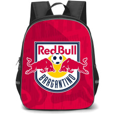 Red Bull Bragantino Backpack School Bag StudentPack - Red Bull Bragantino Logo with Deep Red Geometric Pattern