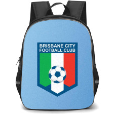 Brisbane City Football Club Backpack School Bag StudentPack - Logo In Blue Noise Background
