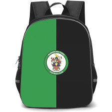 Burgess Hill Town Football Club Backpack School Bag StudentPack - Burgess Hill Town Football Club Logo with Half Split Green Effect
