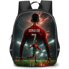 Cristiano Ronaldo Backpack School Bag StudentPack - Cristiano Ronaldo CR7 Portugal National Team Rainy Night Poster