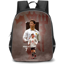 Cristiano Ronaldo Backpack StudentPack - Cristiano Ronaldo CR7 Young Age Picture On Retro Background