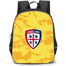 Cagliari Calcio Backpack School Bag StudentPack - Logo In Yellow Abstract Background