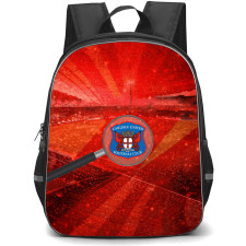 Carlisle City Football Club Backpack School Bag StudentPack - Carlisle City Football Club Logo with Diagonal Stripe Red Effect