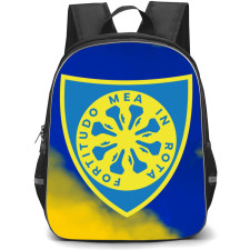 Carrarese Calcio 1908 Backpack School Bag StudentPack - Logo In Blue And Yellow Cloud Background