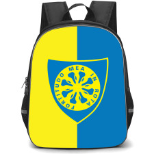Carrarese Calcio 1908 Backpack School Bag StudentPack - Logo In Yellow And Blue Background