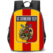US Catanzaro Backpack School Bag StudentPack - Logo In Yellow And Red Stripe Background