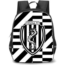 Cesena FC Backpack School Bag StudentPack - Logo In Black And White Pattern Background
