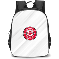 Chatham Town Football Club Backpack School Bag StudentPack - Chatham Town Football Club Logo with Diagonal Fade Stripe White Effect