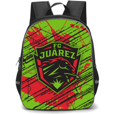 Futbol Club Juarez Backpack School Bag StudentPack - Futbol Club Juarez Logo with Scratch Stripe Red Effect