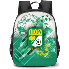 Club Leon Backpack School Bag StudentPack - Club Leon Logo with Lion Crest Diagonal Green Impact