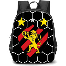 Sport Club do Recife Backpack School Bag StudentPack - Sport Club do Recife Logo with Hexagon Pattern Background