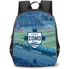 Como 1907 Backpack School Bag StudentPack - Logo In Blue Field Stadium Background