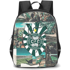 Coritiba FootBall Club Backpack School Bag StudentPack - Coritiba FootBall Club Stadium with Logo Different Collage Green Effect