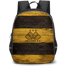 Criciuma Esporte Clube Backpack School Bag StudentPack - Criciuma Esporte Clube Logo with Wood Textured Yellow Effect